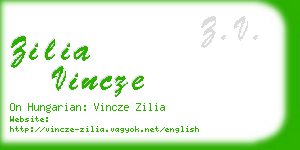 zilia vincze business card